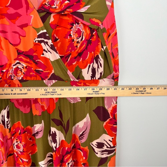 Curations Faux Wrap Floral Maxi Dress 2XP Elastic Waist 3/4 Sleeve 091224 - Picture 6 of 11